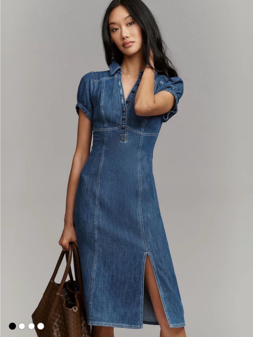 Pilcro Rebekah Denim Slim Midi Dress - sz Small New